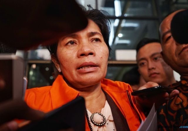 Hakim Pengadilan Negeri (PN) Medan Merry Purba divonis enam tahun penjara oleh majelis hakim pengadilan negeri tindak pidana korupsi (Tipikor) Jakarta. (Ridwan/JawaPos.com)