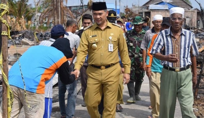 Sy Fasha saat disambut warga Desa Pangkal Duri. FOTO: HUMAS PEMKOT JAMBI