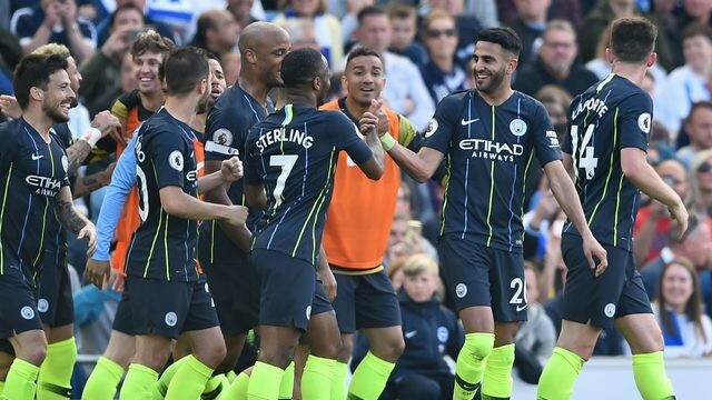 Man City bertekad melengkapi gelar Premier League musim ini dengan Piala FA. Man City menghadapi Watford dalam laga final di Wembley, Sabtu (18/5) malam WIB (GLYN KIRK / AFP)