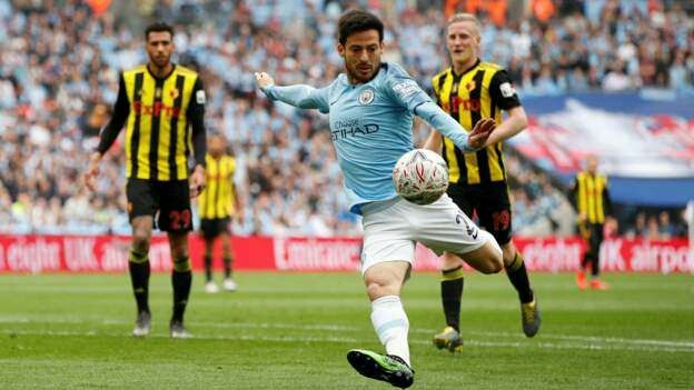 David Silva mencetak gol pembuka Manchester City di final Piala FA/Reuters