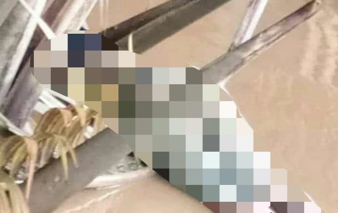 Jasad Basri saat temukan warga.