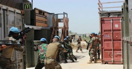 Prajurit TNI yang tergabung dalam satuan Satgas Yonmek TNI Konga XXIII-M/Unifil (United Nations Interim Force In Lebanon). Foto : Puspen TNI