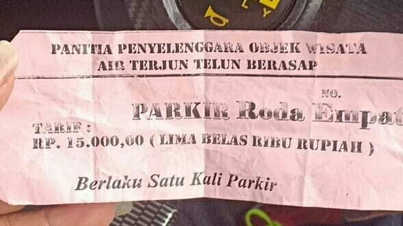 Karcis Masuk hingga Parkir yang Naik 5 kali lipat dari karcis yang telah ditetapkan. 
