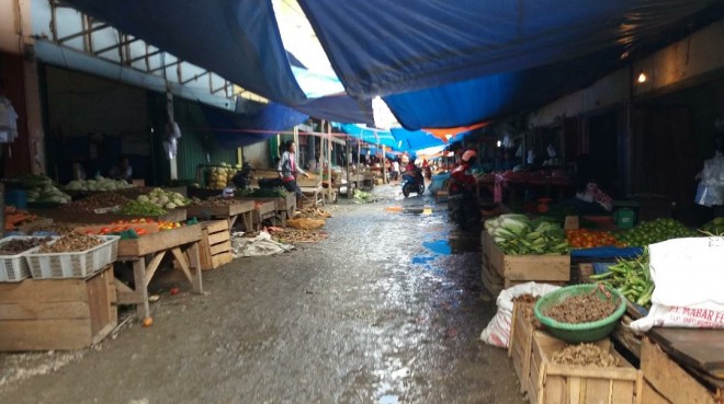 Kondisi Pasar Bungur di Bungo, pasca Hari Raya Idul Fitri. Foto : Gusnadi / Jambiupdate