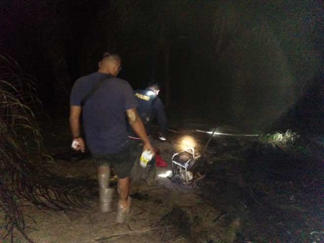 Bak Penampungan Minyak di Desa Pompa Air yang Terbakar.