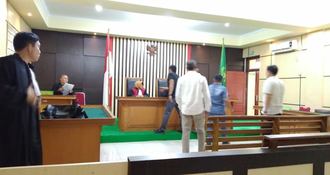 Sidang putusan atas kasus judi Pasar Hongkong di Pengadilan Negeri Jambi (21/6).