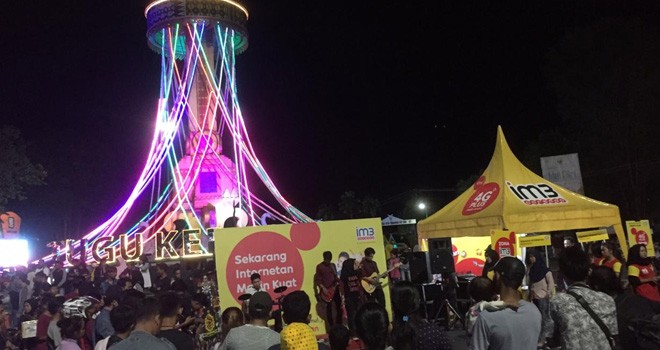 IM3 Ooredoo Turut Memeriahkan Car Free Night di Tugu Keris Siginjai. Foto : Ist