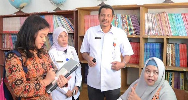 Tim Verifikasi Lapangan KLA Tingkat Nasional 2019 SAAT melakukan peninjauan tempat-tempat layak anak di Tebo. Foto : Ist