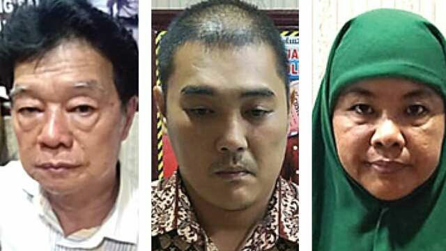 DIANGGAP LALAI: Dari kiri, Indra Marwan, Burhan, dan Lismawarni di ruang penyidik Polres Binjai, Sumut. Mereka terancam hukuman 5 tahun penjara. (Jawa Pos Photo)