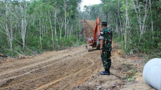 Program fisik yang jadi target Kodim 0415/Batanghari selama TMMD ke-105, di Desa Ladang Peris. 