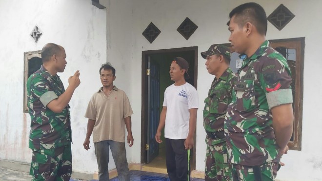 Danramil Rilman kembali koordinasi kepada pemilik rumah untuk persiapan media center TMMD ke - 105 2019. 