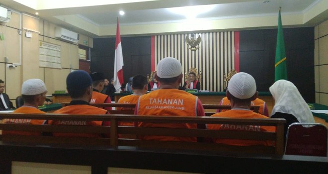 Sidang lanjutan penyelundupan BL di PN Jambi dengan terdakwa salah sorang warga Negara Cina dituntut empat tahun penjara. Foto : Ist