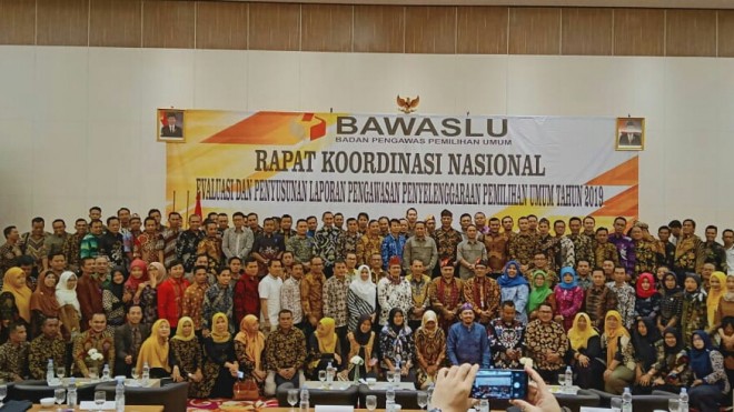 Rakornas Evaluasi dan Penyusunan Laporan Pengawasan Penyelenggaran Pemilu 2019. 