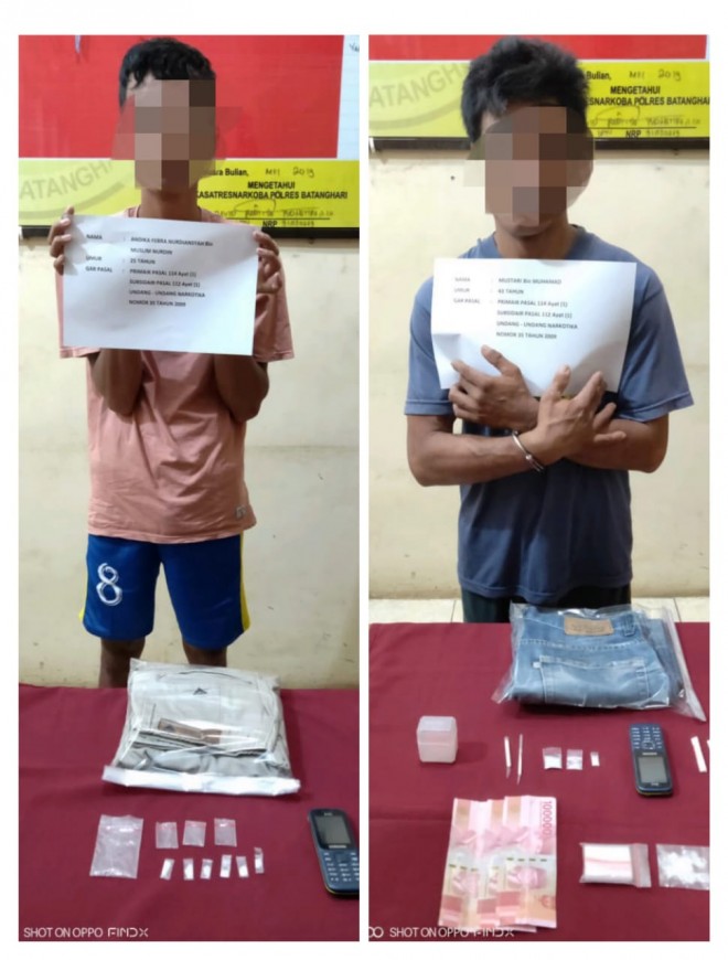 Tersangka dan barang bukti yang diamankan. 