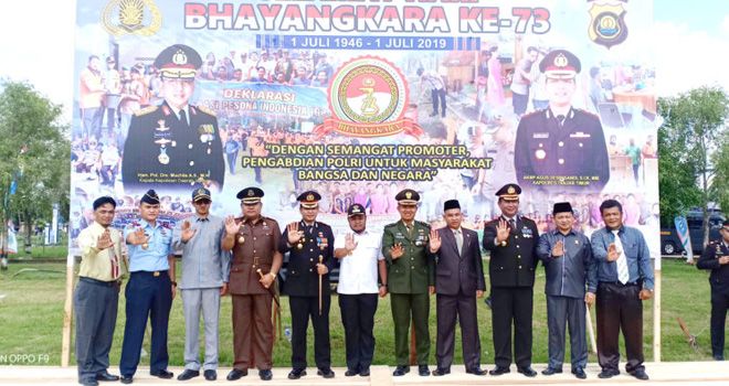 Wabup Tanjabtim Hadiri Upacara HUT Bhayangkara Ke 73.