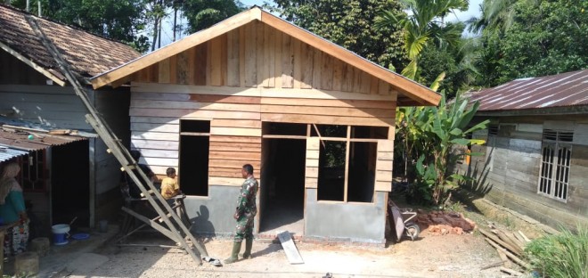 Program TMMD, Progres Pembangunan Rumah Warga Terus Digenjot.