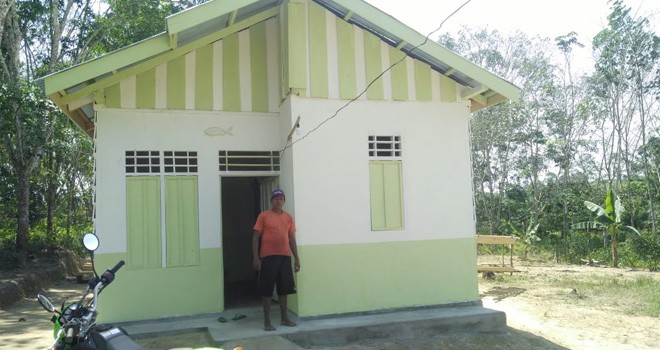 Rumah Milik Khusnin yang Dibedah Melalui Program TMMD Sudah Hampir Selesai.