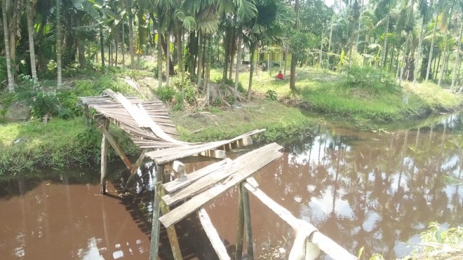 Jembatan di Pandan Lagan Ambruk.