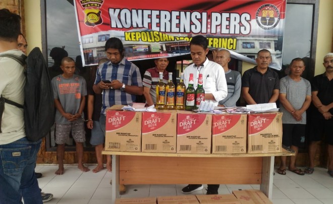 Press release yang digelar di Mapolres Kerinci Senin (22/07).