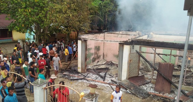 Kebakaran satu unit rumah di Desa Lubuk Kepayang, Kecamatan Air Hitam. 