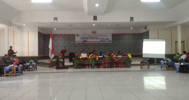 KPU Kerinci Gelar Rapat Evaluasi Fasilitas Kampanye Pemilu 2019.