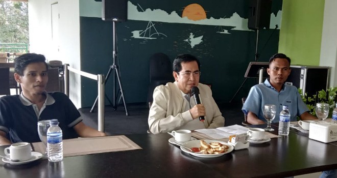 Jumpa pers AJB bersama sejumlah wartawan di Jambi (27/7).