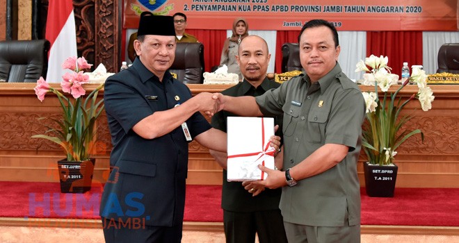 Paripurna dalam rangka Penyampaian Nota Pengantar Ranperda Perubahan APBD Provinsi Jambi Tahun Anggaran 2019 dan Penyampaian KUA PPAS APBD Provinsi Jambi Tahun Anggaran 2020.