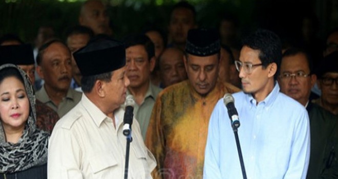 Prabowo Subianto bersama Sandiaga Uno (kanan). Foto : Ricardo / JPNN