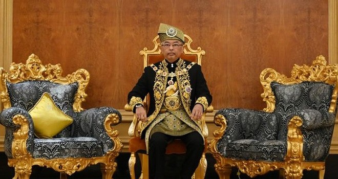 Abdullah Ri ayatuddin Al Mustafa Billah Shah resmi diangkat sebagai raja Malaysia ke-16 (KHIRUL NIZAM ZANIL / DEPARTMENT OF INFORMATION / AFP)