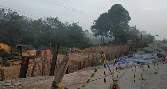 Jalintim di Titik Ini Berulang Kali Amblas.