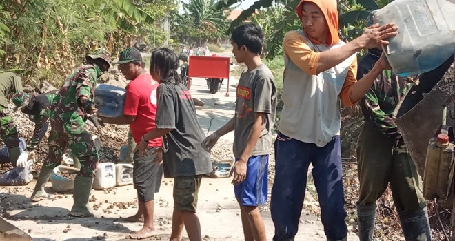 Dansatgas TMMD Kodim Demak wujudkan impian warga Dukuh Duduk.