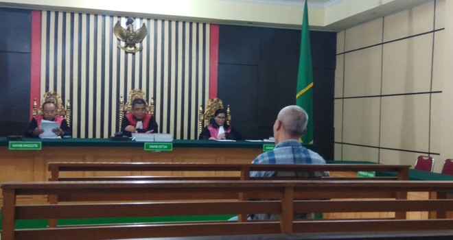 Terdakwa kasus korupsi pembangunan Embung di Tebo, Wadio Asmoro mengakui semua perbuatannya dihadapan majelis hakim.