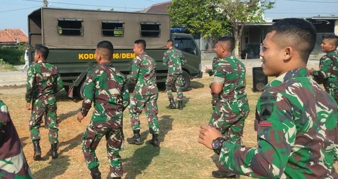 Satgas TMMD Senam Pagi Bersama.