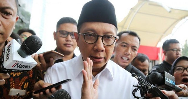 Menteri Agama Lukman Hakim Saifuddin diduga menerima suap sebesar Rp 70 Juta. Namanya muncul dalam putusan vonis Kakanwil Menag Jatim. (Fedrik/JawaPos.com)