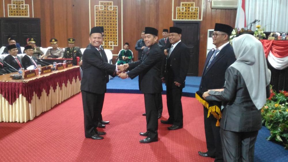Prosesi pelantikan anggota dewan terpilih Kabupaten Kerinci periode 2019-2024, hasil pemilihan umum 2019 siap dilaksanakan siang ini (28/8).