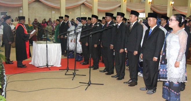 Pelantikan 30 anggota DPRD Kabupaten Tanjung Jabung Timur (Tanjabtim), Senin (2/9).
