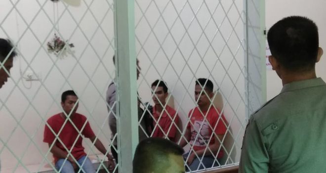 Tahanan Lapas Klas IIA Jambi yang ada di sel sementara Pengadilan Negri (PN) Jambi yang usai menjalani persidangan ketahuan memawa narkotika jenis sabu, Selasa (10/9).