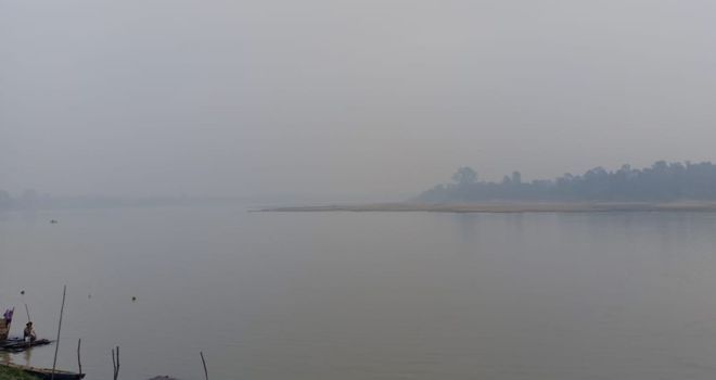 Kabut asap di Kabupaten Batanghari beberapa waktu lalu.
