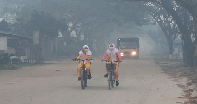 Ilustrasi kabut asap.