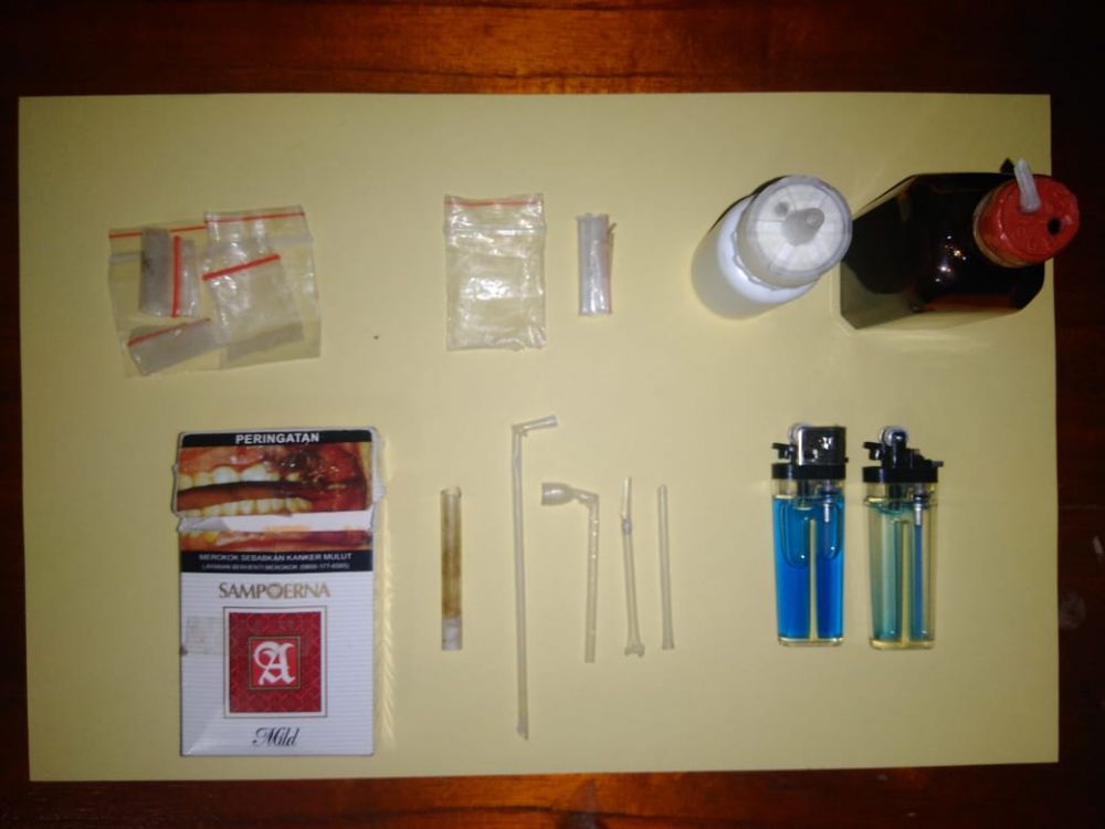 Barang bukti yang berhasil diamankan Satreskrim Narkoba Polres Kerinci.