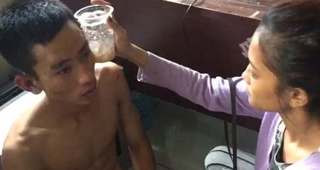 Pelaku pemalakan saat diamankan Polisi.