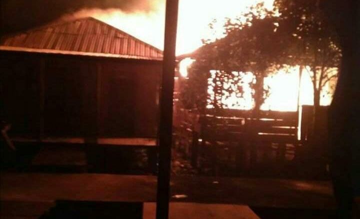 Kebakaran di Kecamatan Mendahara.