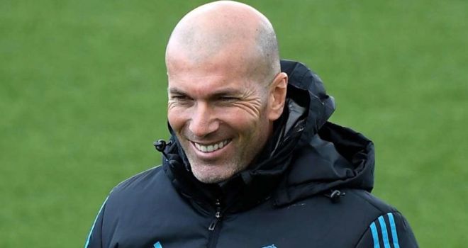 pelatih Real Madrid Zinedine Zidane.