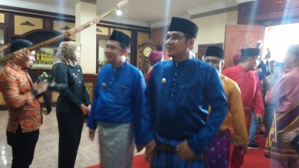 Wakil Walikota Palu, Sigit Purnomo Syamsuddin Said yang biasa dikenal dengan Pasha Ungu menghadiri Rapat Paripurna Istimewa dalam rangka HUT Kabupaten Tanjung Jabung Timur (Tanjabtim) ke 20 tahun 2019, Senin (21/10) pagi.