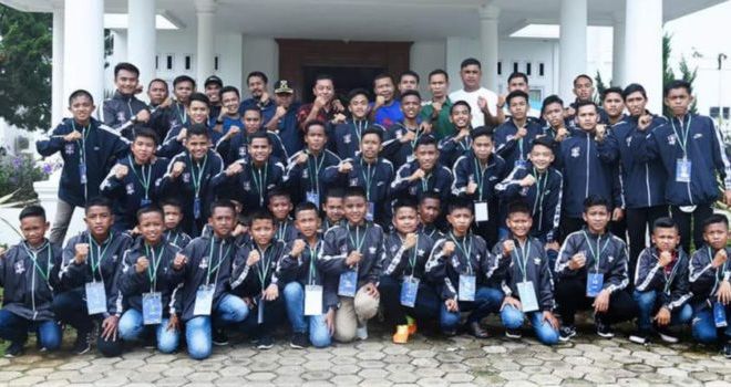 Wakil Bupati Tanjabtim Lepas Kontingen Soeratin Cup U 13 dan U 15.