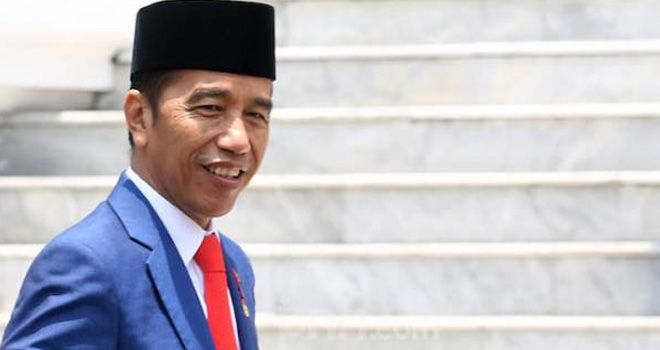 Presiden Joko Widodo di Istana Merdeka, Jakarta Pusat, Rabu (23/10). 
