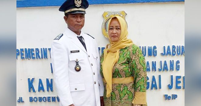 Calon Kepala Desa Sungai Jeruk, Samsu Alam yang kembali terpilih untuk periode 2019- 2025.