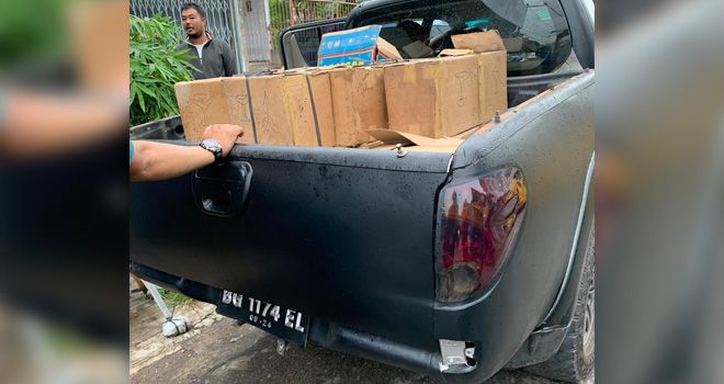 Puluhan dus berisikan Miras yang diamankan Reskrim Polresta Jambi operasi pekat.

