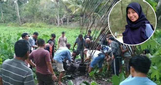 Mahasiswi Bengkulu ditemukan terkubur dengan kaki terikat. Wina Mardiani (inset).