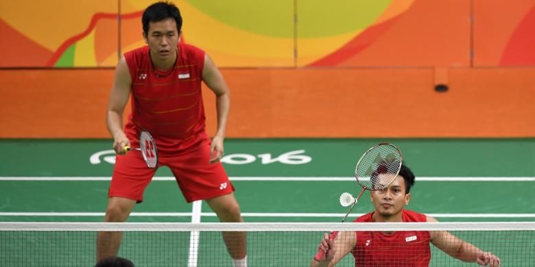 Pasangan ganda putra Indonesia, Hendra Setiawan/Mohammad Ahsan.